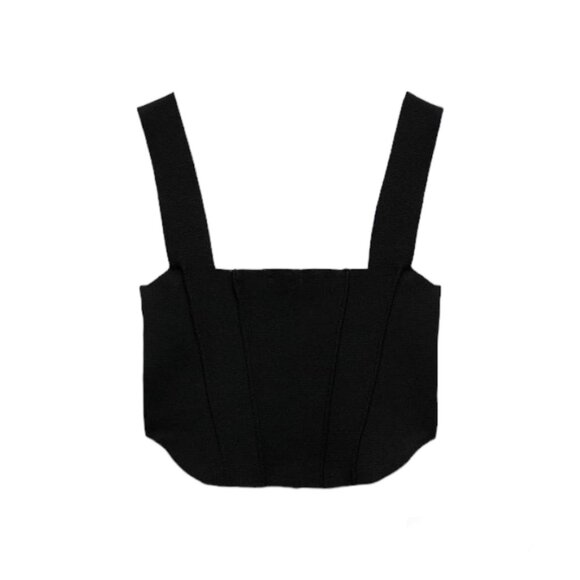 Zara Black Knit Corset Bustier Top Size Small Summer Party Contemporary - Picture 10 of 11